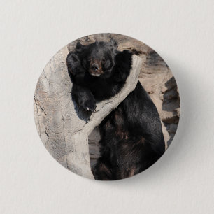 Asian Black Bear 6 Cm Round Badge