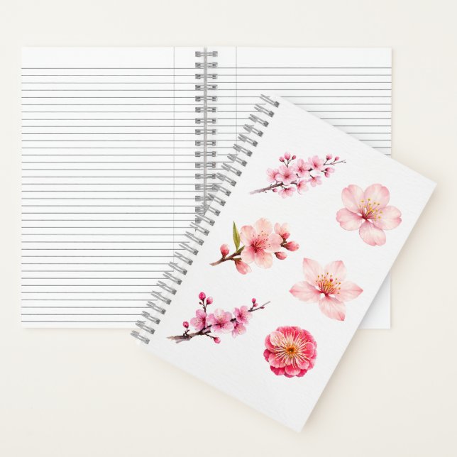 Asian Blossoms Watercolor Notebook (Inside)