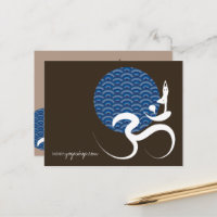Asian Blue Sun Yoga Modern Zen Calligraphy Om Aum