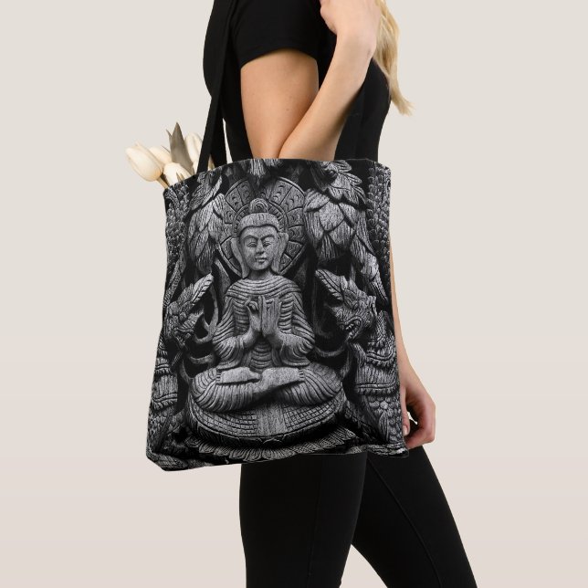 Asian Buddha Statue Tote Bag (Close Up)