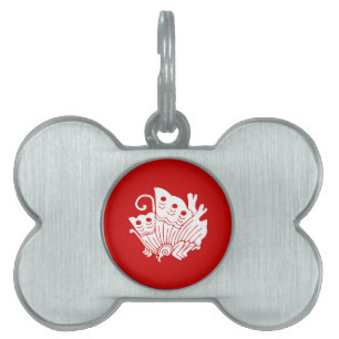 Asian Butterfly Japanese Kamon Design Pet ID Tag