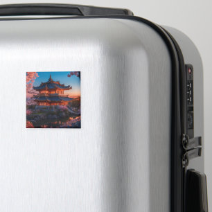 Asian Castle of the Garden Sunset Magnet