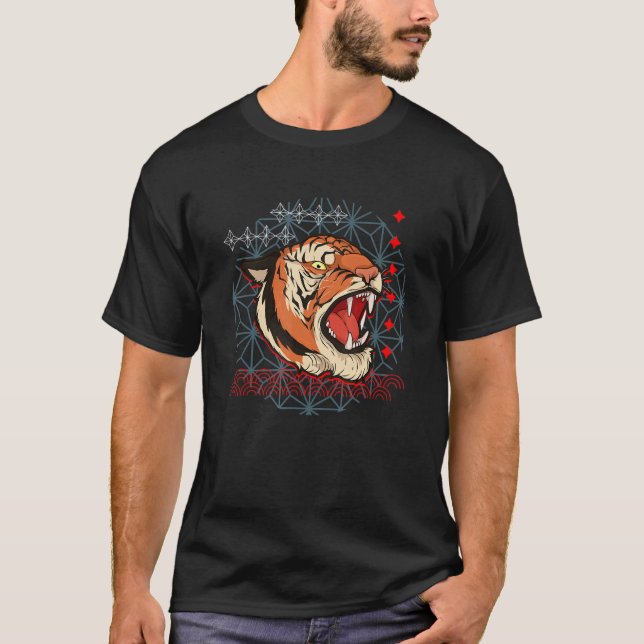 Asian Cat  Animal Predator Tiger T-Shirt (Front)