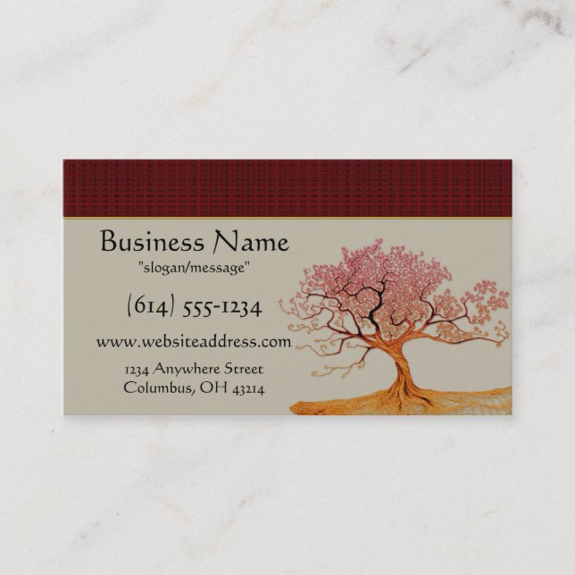 Asian Cherry Blossom Tree Business Cards (Front)