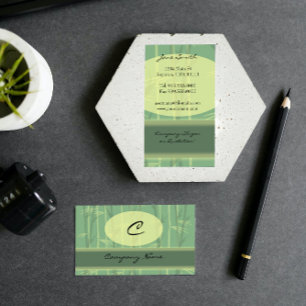 Asian Chic Monogram Business Card
