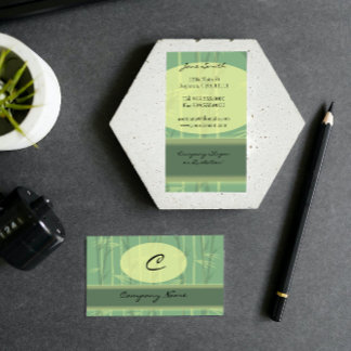 Asian Chic Monogram Business Card