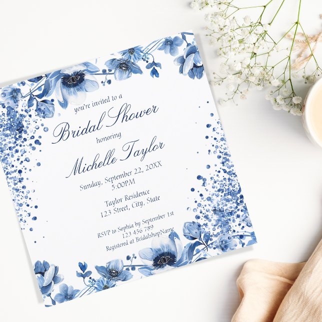 Asian Chinese Light Blue Floral Bridgerton Invitation (Creator Uploaded)