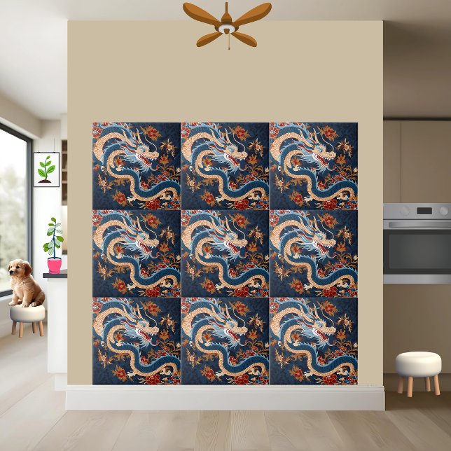 Asian Chinoiserie Dragon Tile  (Creator Uploaded)