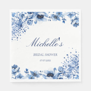 Asian Chinoiserie Light Blue Floral Bridgerton Napkin