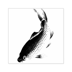 Asian Coi Fish Wildlife Animal Wood Stamp
