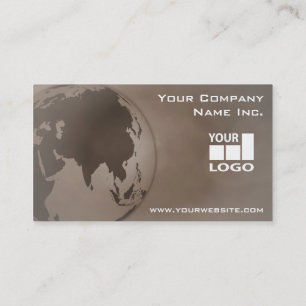 Asian Corporate World Map Add Your Logo Business Card