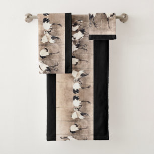 Asian Crane Birds Wildlife Okyo Bath Towel Set