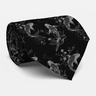 Asian Cravate Silver Fish Tie