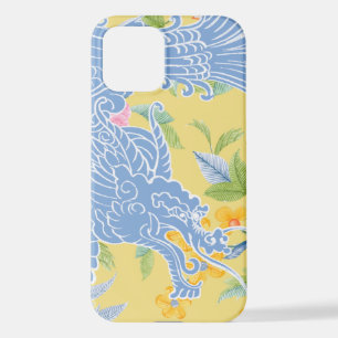 Asian Dragon - Blue on Pastel iPhone 12 Case