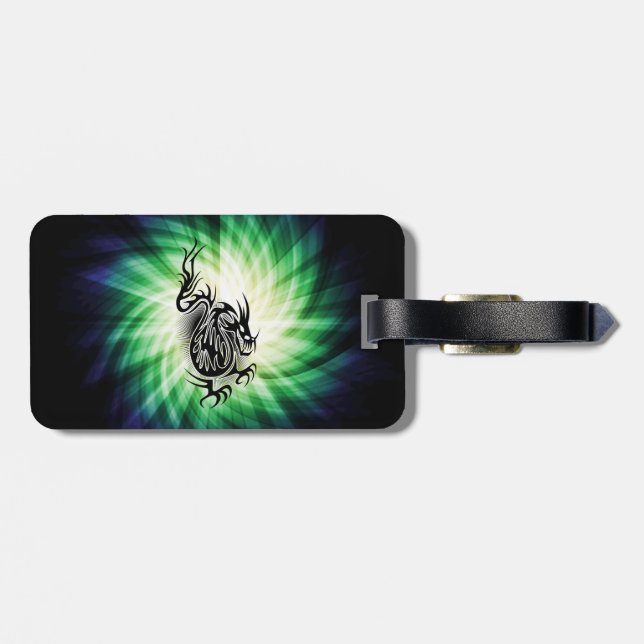 Asian Dragon Design; cool Luggage Tag (Back Horizontal)