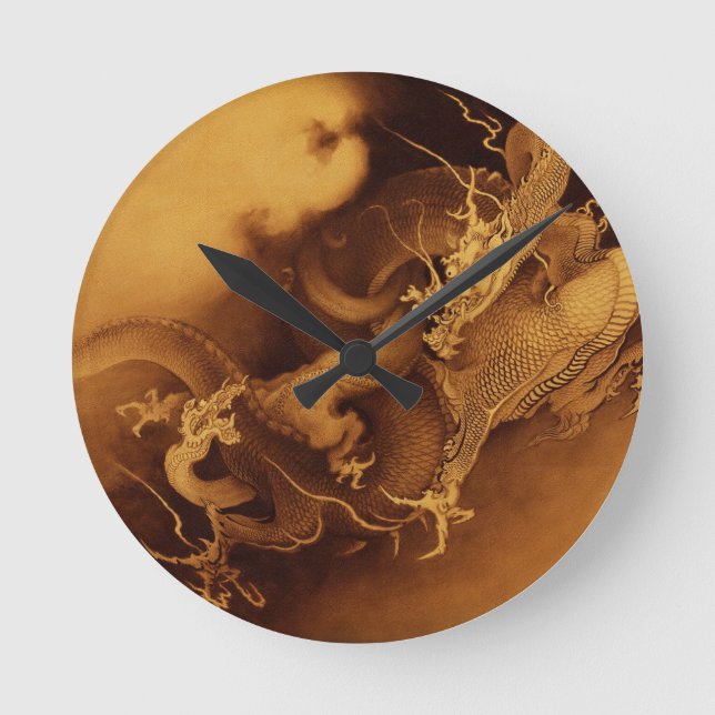 Asian Dragon Fantasy Art Clock (Front)