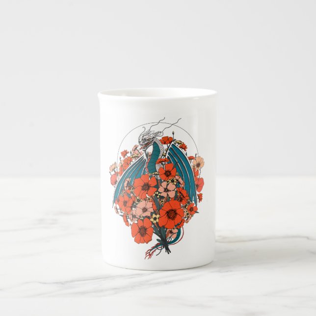 Asian Dragon Logo Bone China Mug (Front)