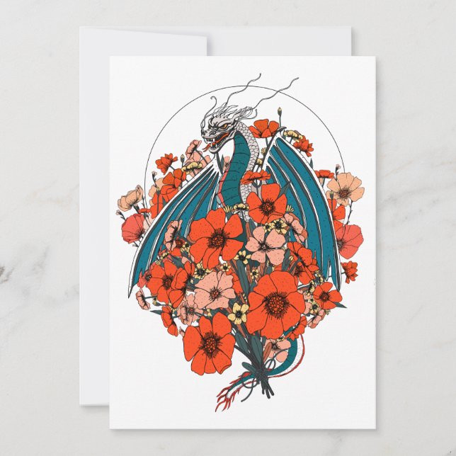 Asian Dragon Logo Invitation (Front)