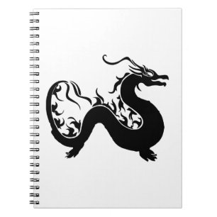 Asian Dragon Silhouette Spiral Notebook