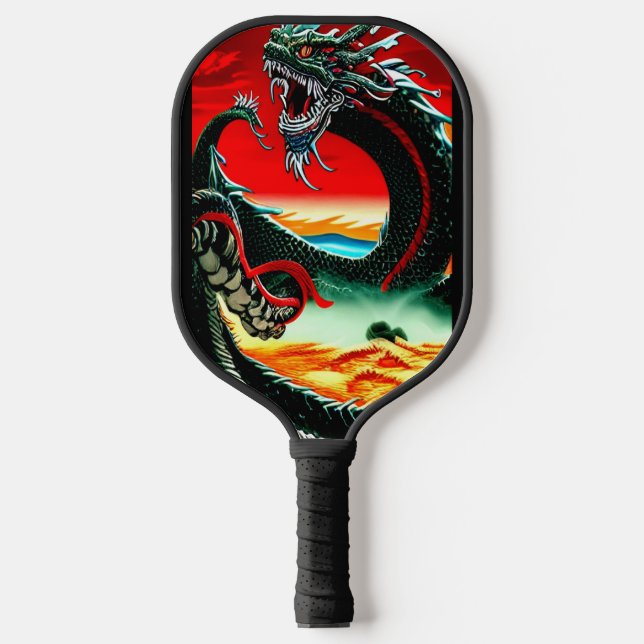 ASIAN DRAGON   THROW PILLOW PICKLEBALL PADDLE (Front)