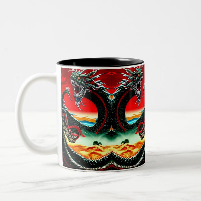 ASIAN DRAGON   THROW PILLOW Two-Tone COFFEE MUG (Left)
