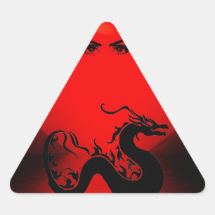Asian Dragon Triangle Sticker