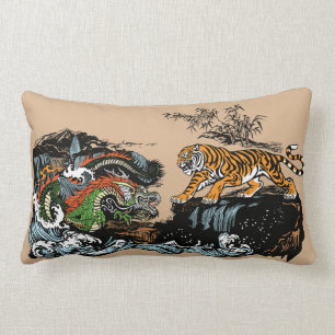 Asian Dragon versus Tiger Lumbar Cushion