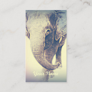 Asian Elephant in Vintage Colours Business Card