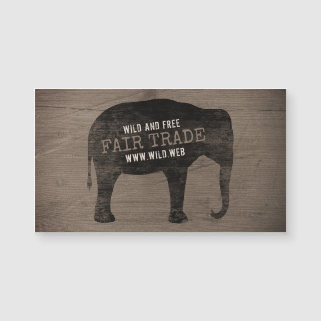 Asian Elephant Silhouette Rustic Style (Front)