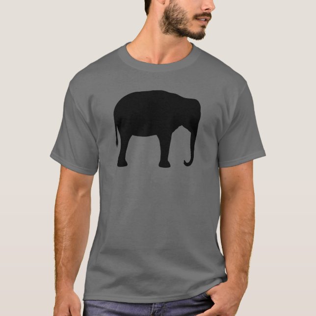 Asian Elephant Silhouette T-Shirt (Front)