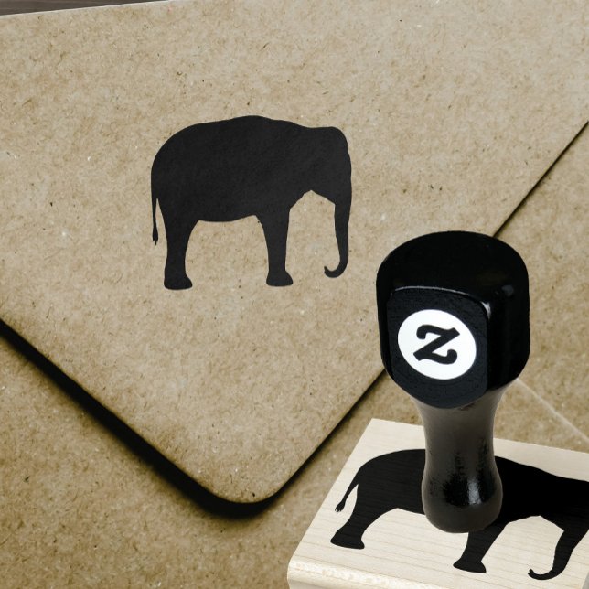 Asian Elephant Silhouette Wildlife Rubber Stamp (Creator Uploaded)