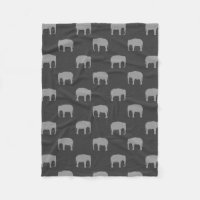 Asian Elephant Silhouettes Pattern Grey