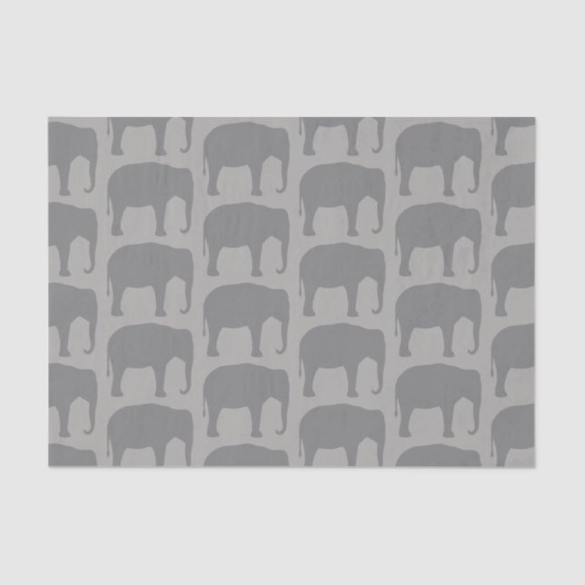Asian Elephant Silhouettes Pattern Tissue Paper (Front)