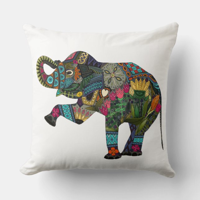 asian elephant white cushion (Front)