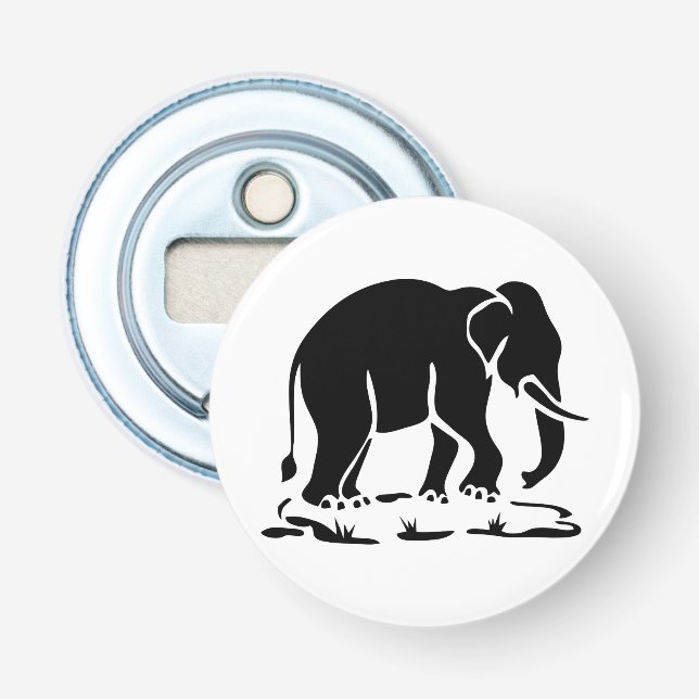 Asian Elephants Ahead Thai Elephant Trekking Sign Bottle Opener (Front)