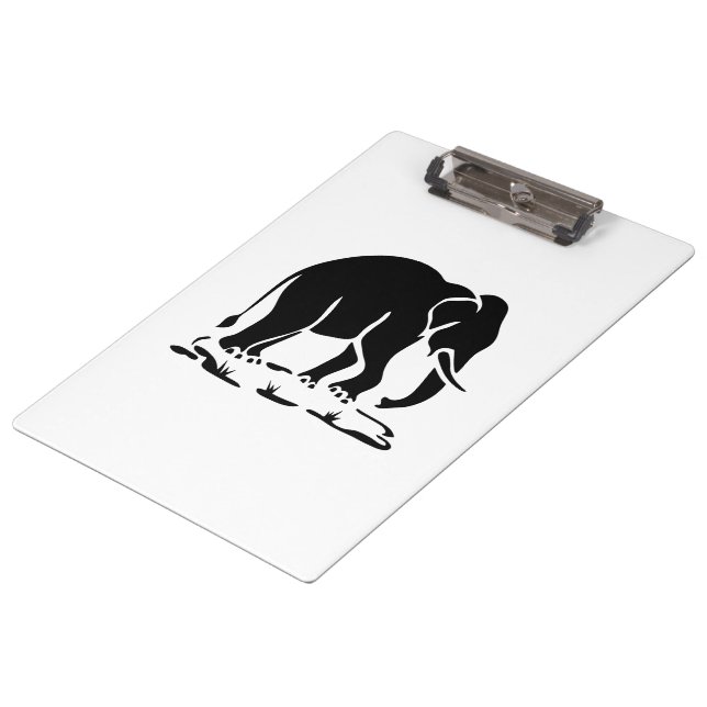 Asian Elephants Ahead Thai Elephant Trekking Sign Clipboard (Angled)