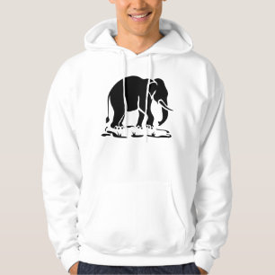 Asian Elephants Ahead Thai Elephant Trekking Sign Hoodie