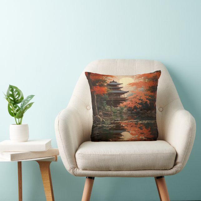 Asian Fall Landscape Cushion (Chair)
