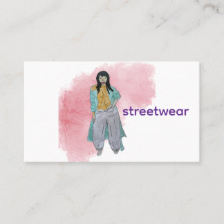 Asian Fashionista in Streetwear Business Card