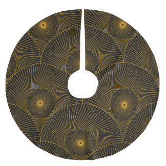 Asian feathers: gold-black seamless. brushed polyester tree skirt