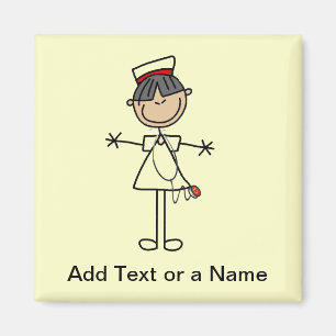 Asian Female Stick Figure Nurse T-shirts and Gifts Magnet