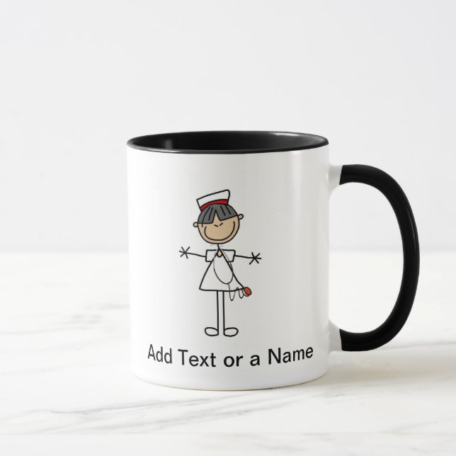 Asian Female Stick Figure Nurse T-shirts and Gifts Mug (Right)
