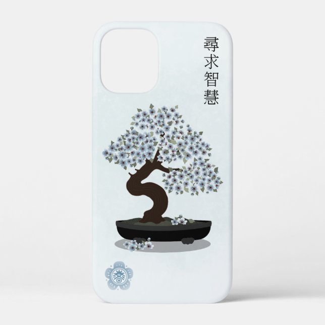 Asian floral bonsai blossom tree graphic design Case-Mate iPhone case (Back)