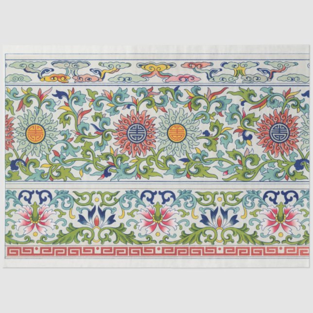 Asian floral decoupage paper (Front)