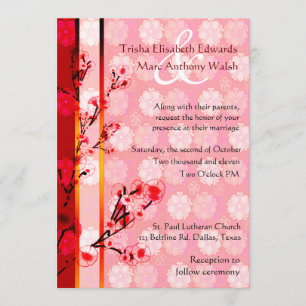 Asian Floral Wedding Invitation