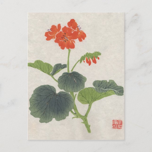 Asian Flower Blossoms Vintage Postcard (Front)
