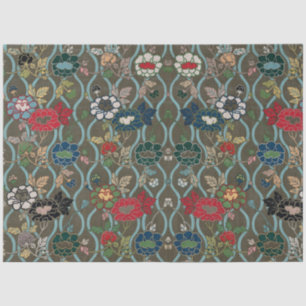 Asian Flower Fan Pattern Tissue Paper