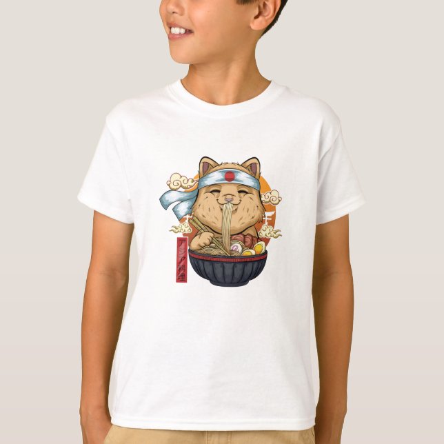 Asian Food Cat T-Shirt (Front)