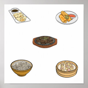 Asian food collection poster
