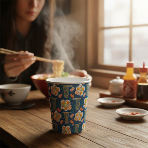Asian Food Illustration Paper Cups with Ramen